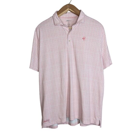 johnnie-O Other - Johnnie-O Enzo Golf Polo Shirt Size XXL Short Sleeve Coral White UPF Protection